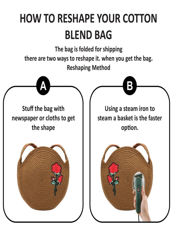 Ariya Women Round Sling Bag with Swatch (4058 | Brown) Handcrafted PP & Cotton Blend Shoulder Purse, Perfect for Ladies & Girls, Lightweight Crossbody Bag for Daily, Casual, Travel & All Occasions - Image 4